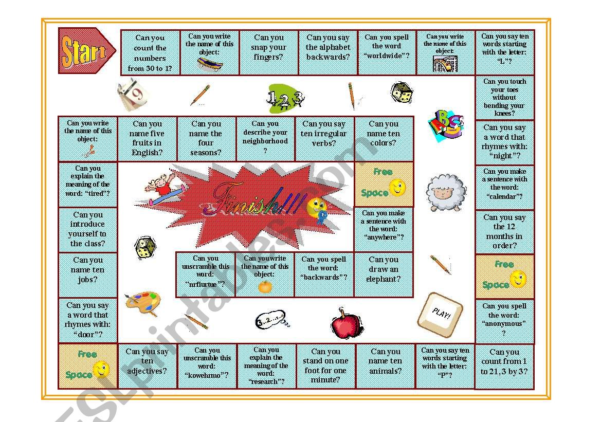 Can you... Boardgame (Color) worksheet