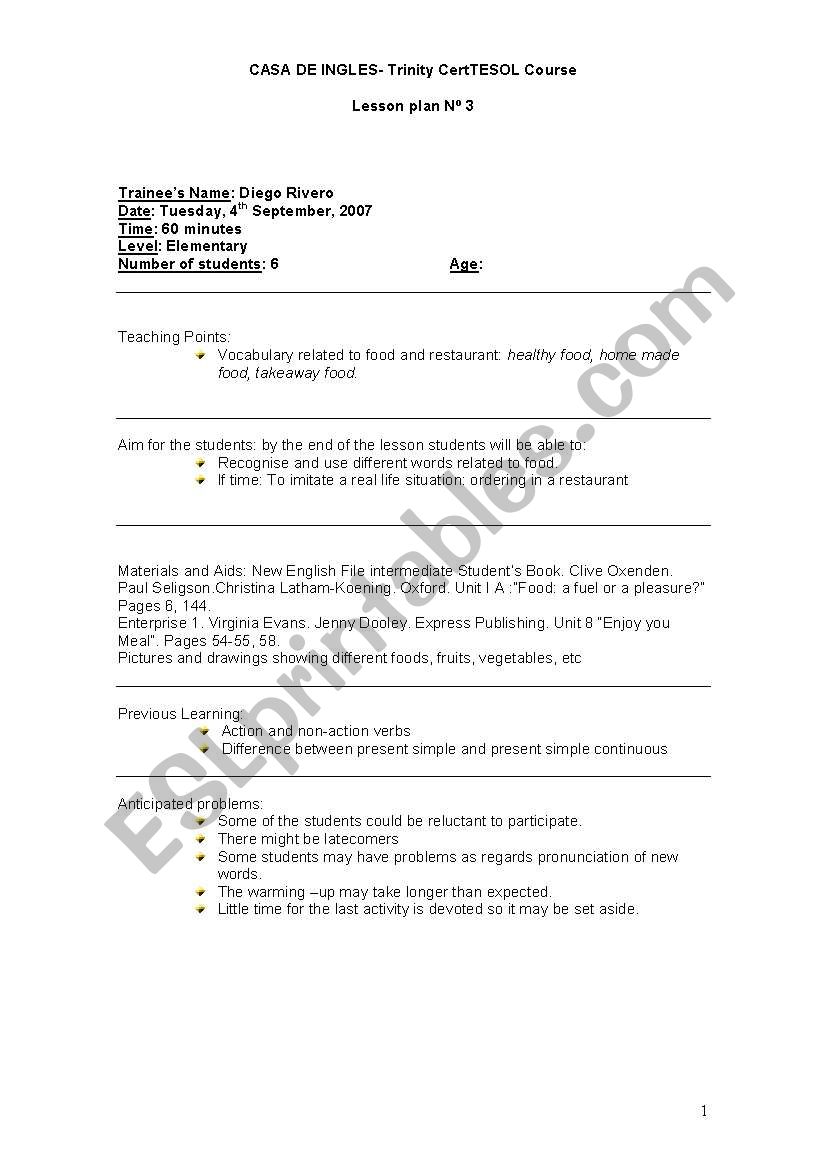 lesson plan worksheet