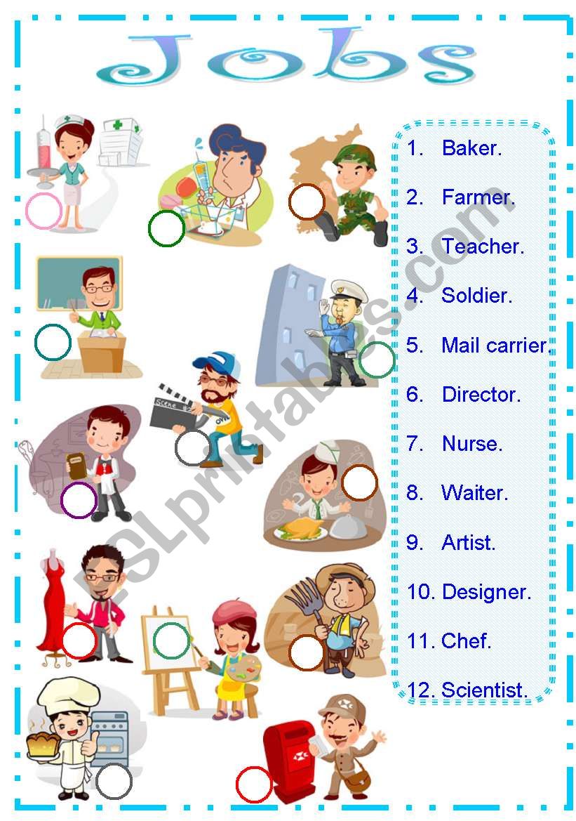 worksheet about jobs worksheet