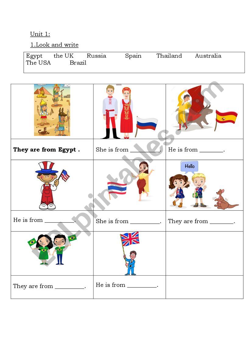 where are you from? worksheet