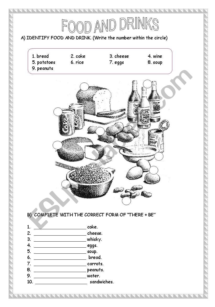 FOOD AND DRINK worksheet