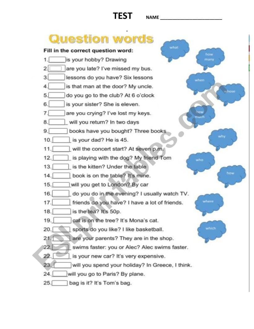Test worksheet
