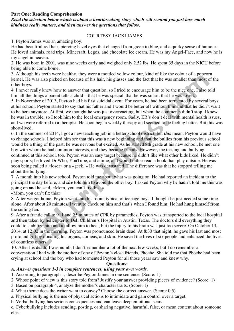 COURTESY JACKI JAMES worksheet