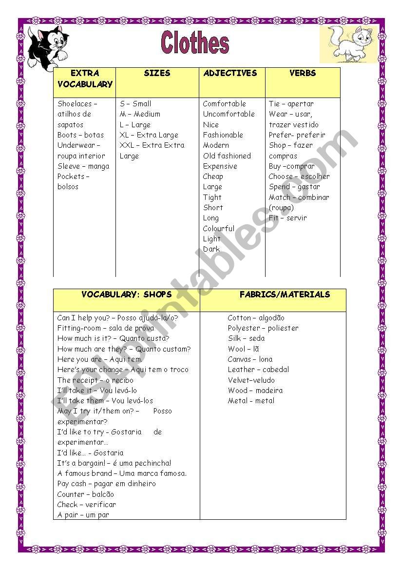 Clothes vocabulary (05.09.08) worksheet