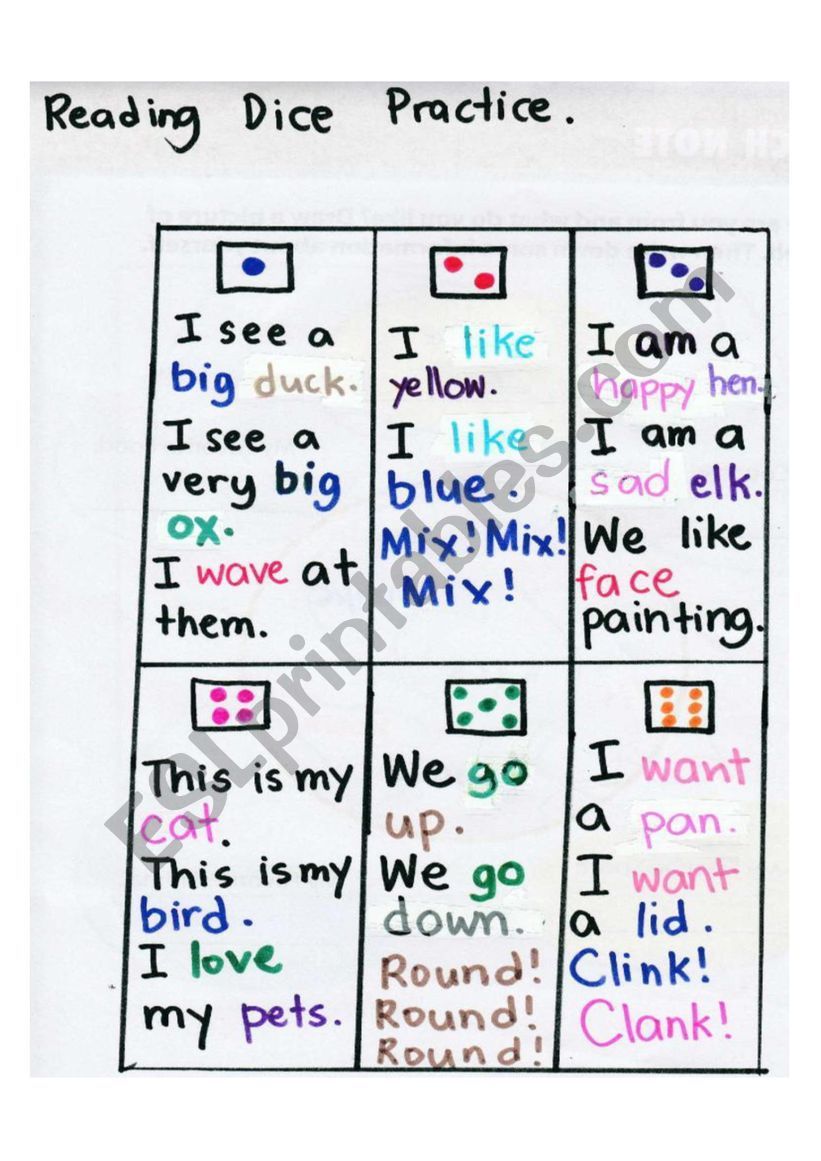 Phonics Reading Practice worksheet