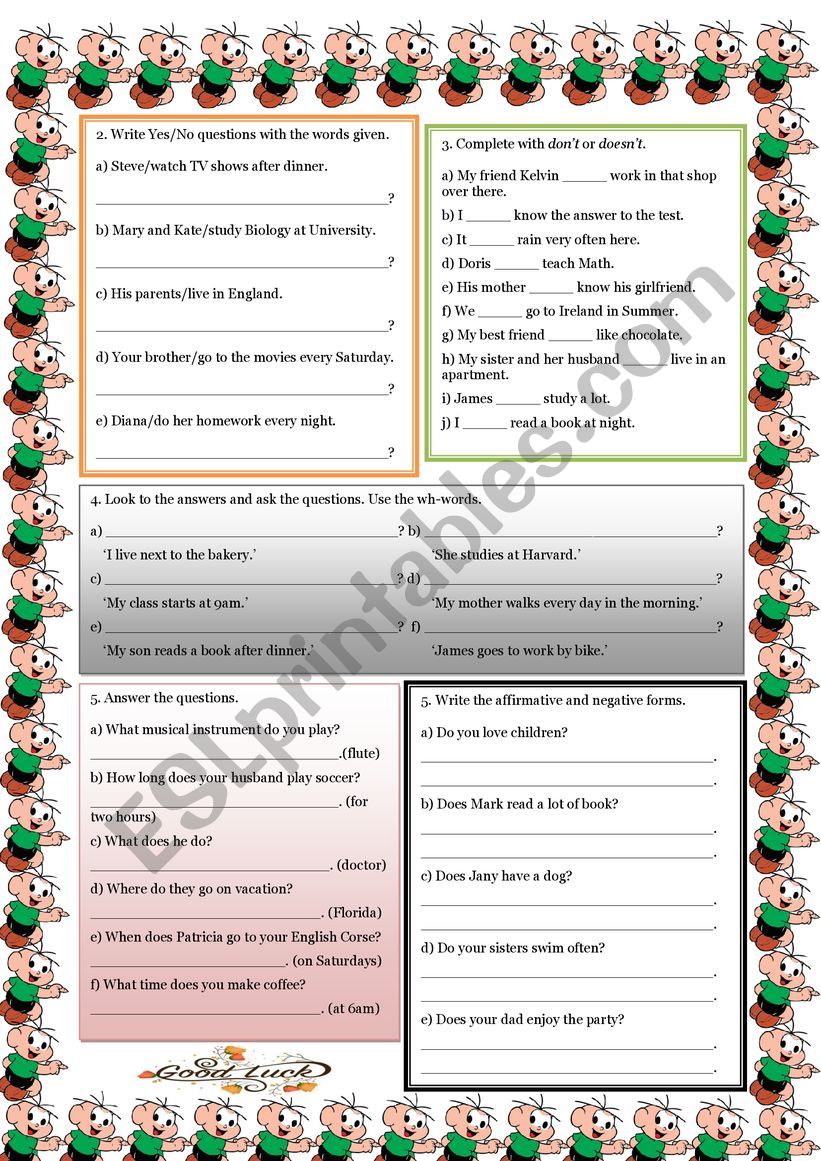 SIMPLE PRESENT WORKSHEET - PART 2