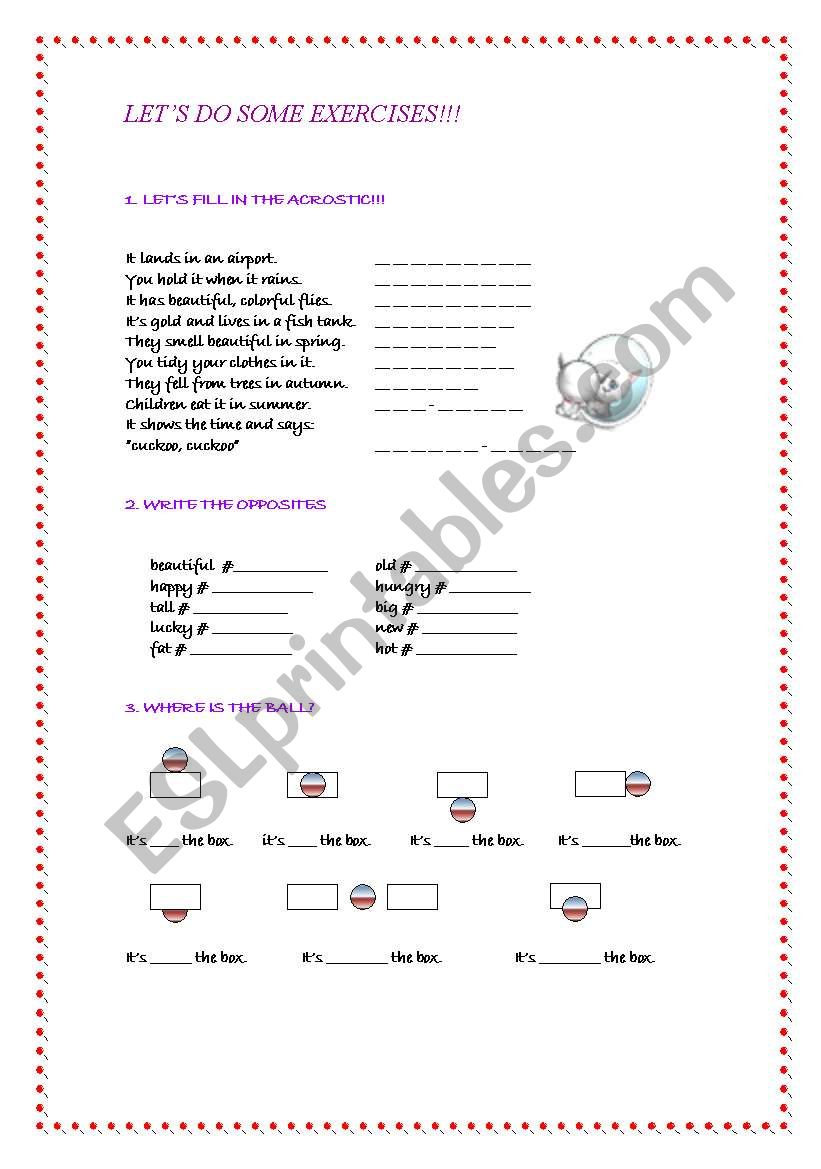 helpful exercises for  elementary level