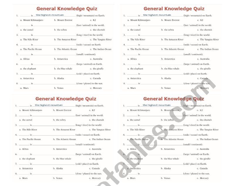 COMPARATIVES worksheet