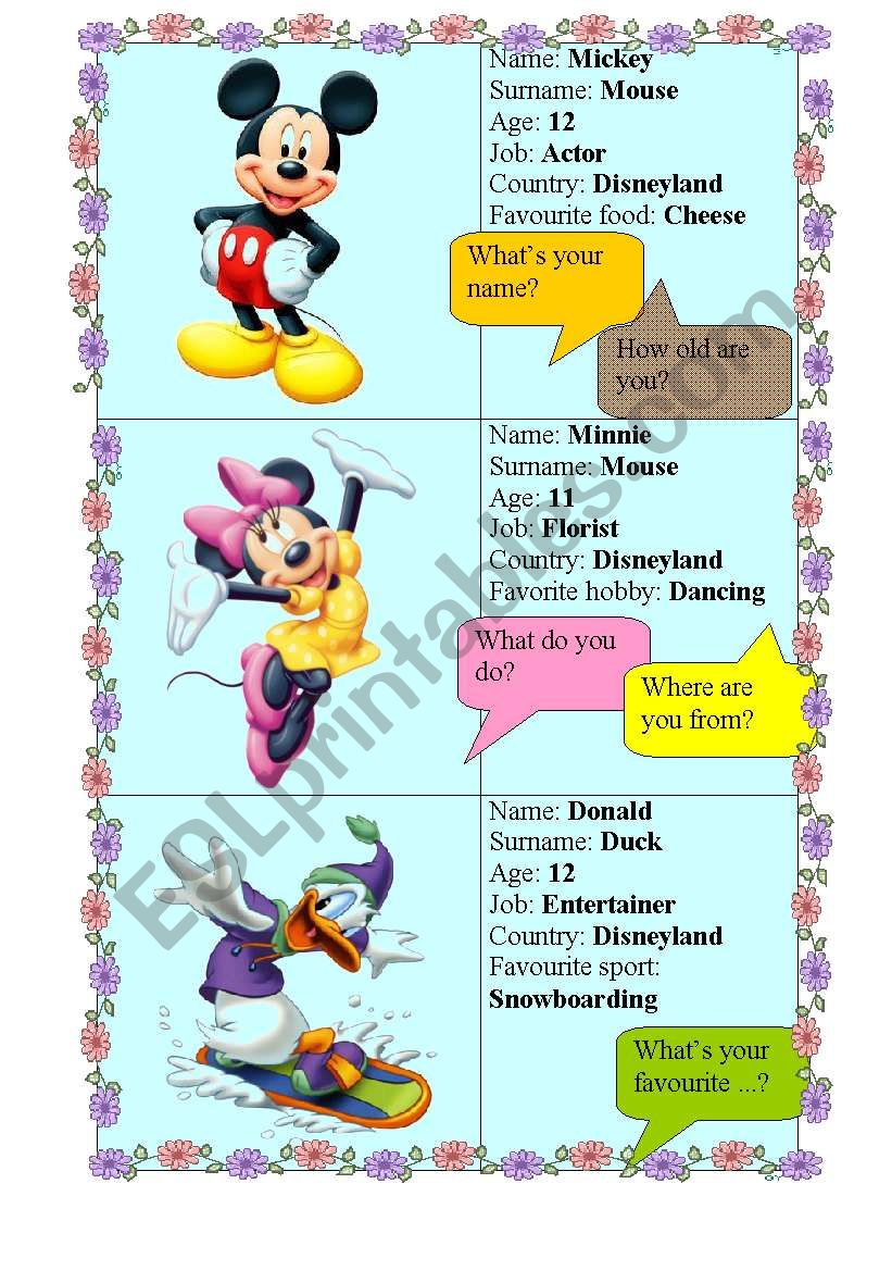 DISNEY - make an interview worksheet