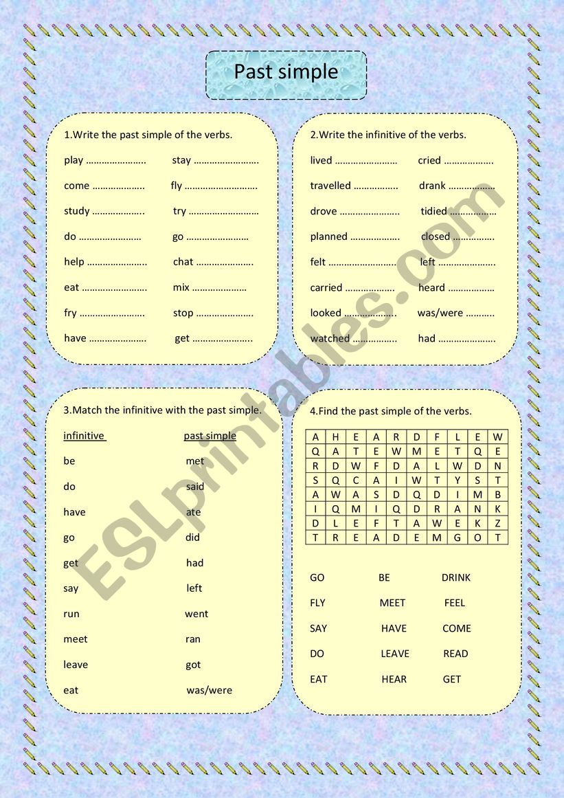 past simple worksheet