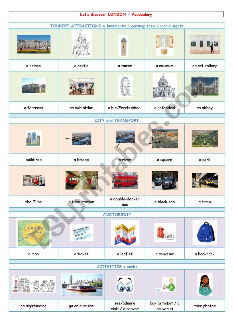 Let�s discover London worksheet