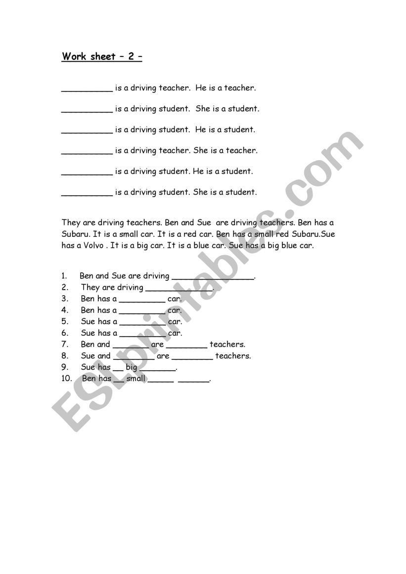 Match Number to the picture. worksheet
