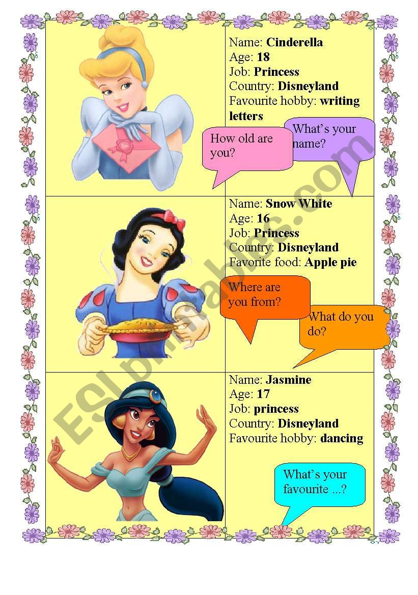 DISNEY PRINCESSES - make an interview