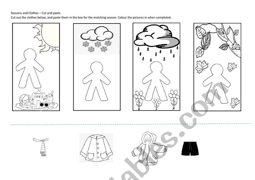 Seasons and clothes worksheet