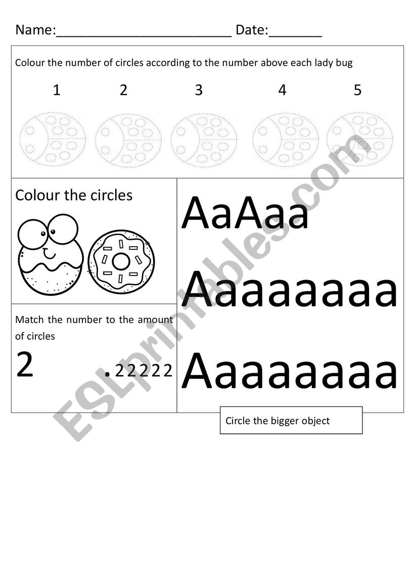 daily work - kindergarten - math, phonics, world understanding