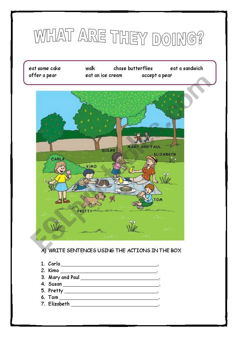 what are they doing? worksheet