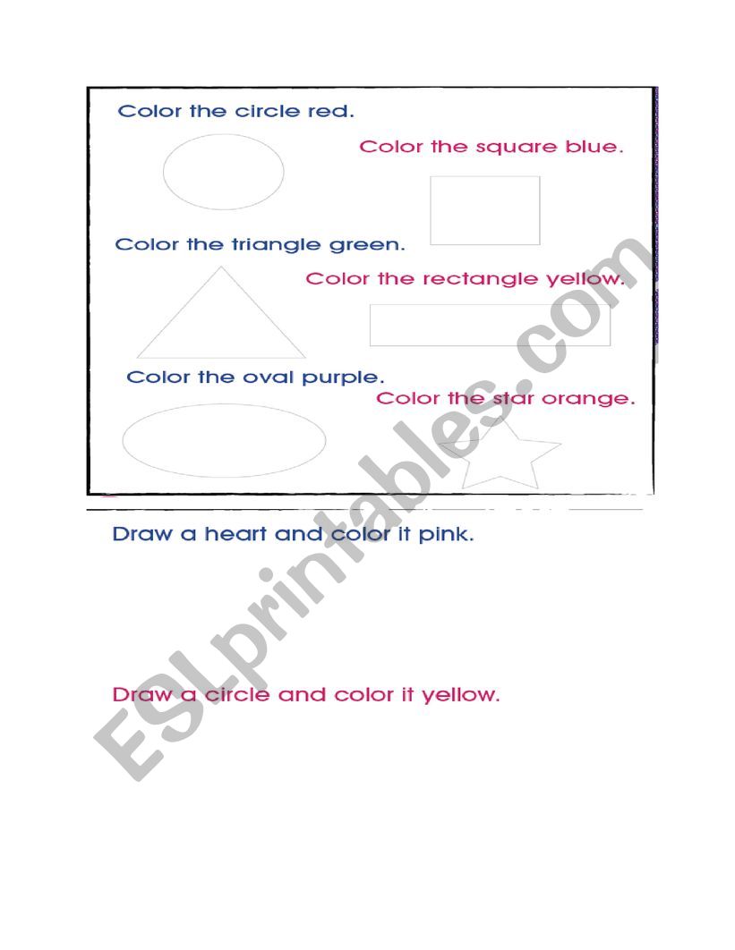 Shapes exercise worksheet