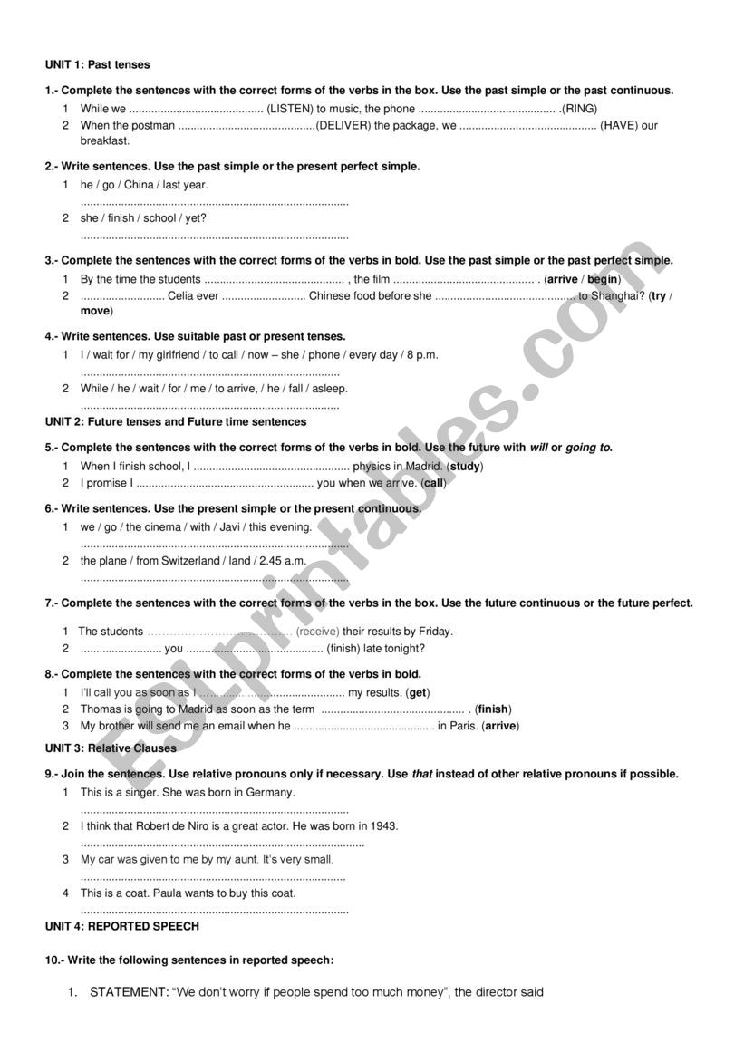 Final Revision 1 Bachiller worksheet