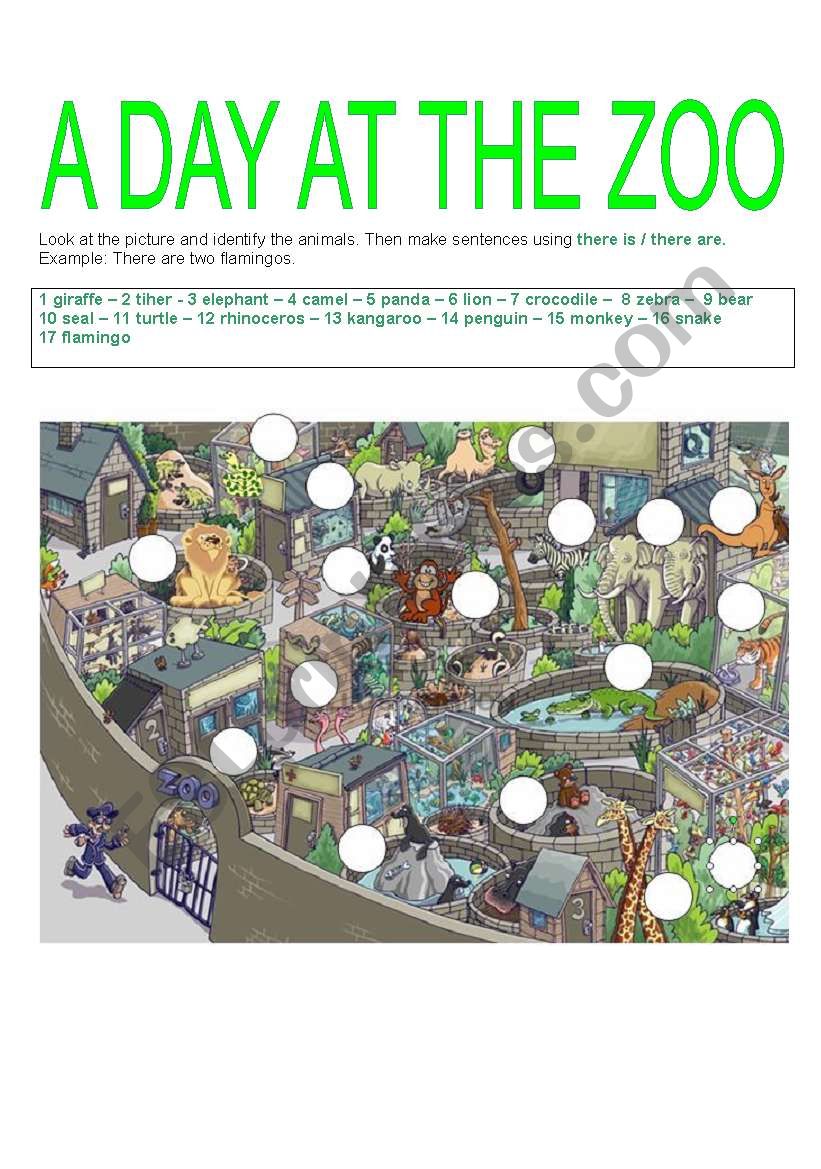 A DAY AT THE ZOO worksheet