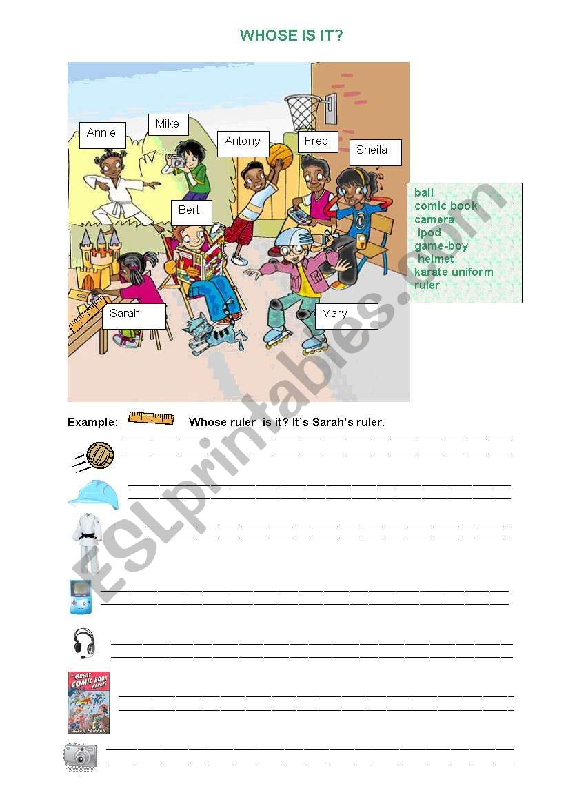 WHOSE IS IT? worksheet