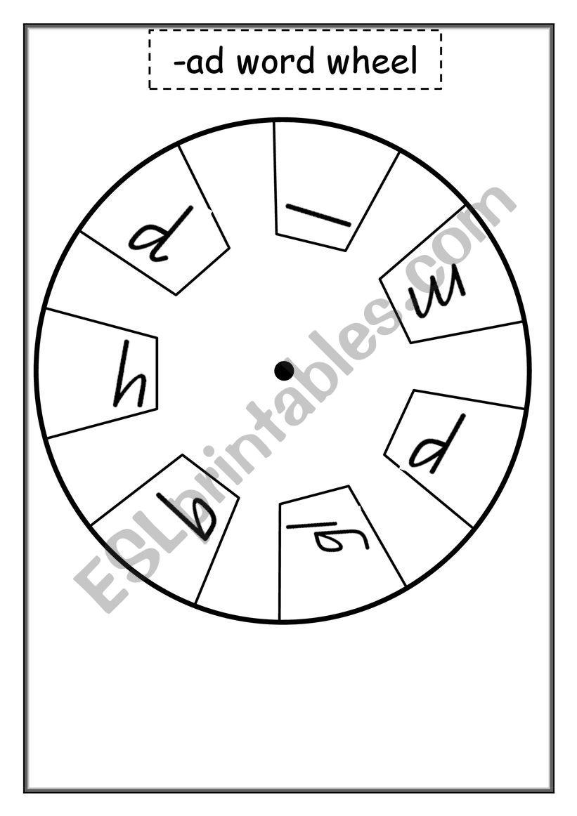 CVC word wheel worksheet