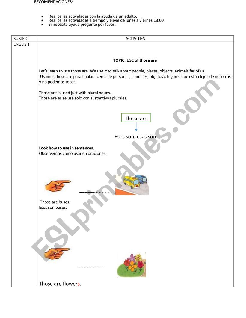 those are worksheet