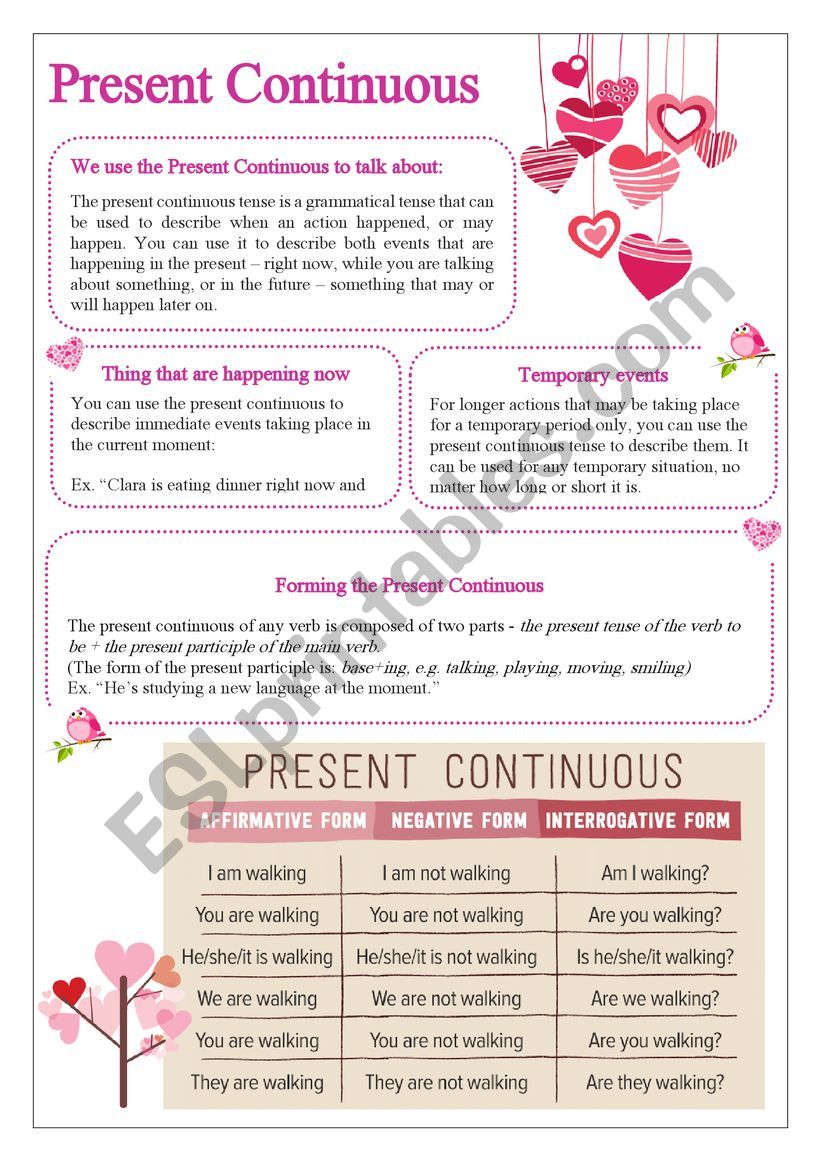 Present Continuous worksheet