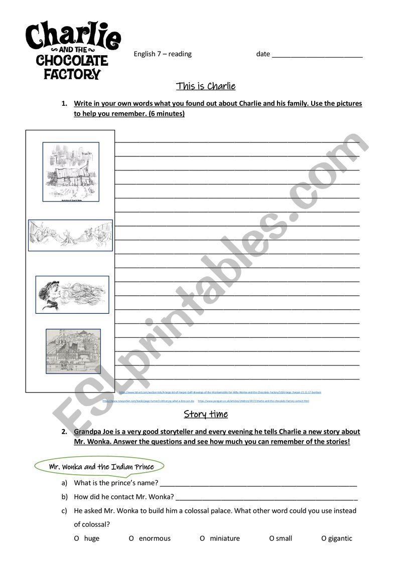 Charlie and the Chocolate Factory - chapter revision 