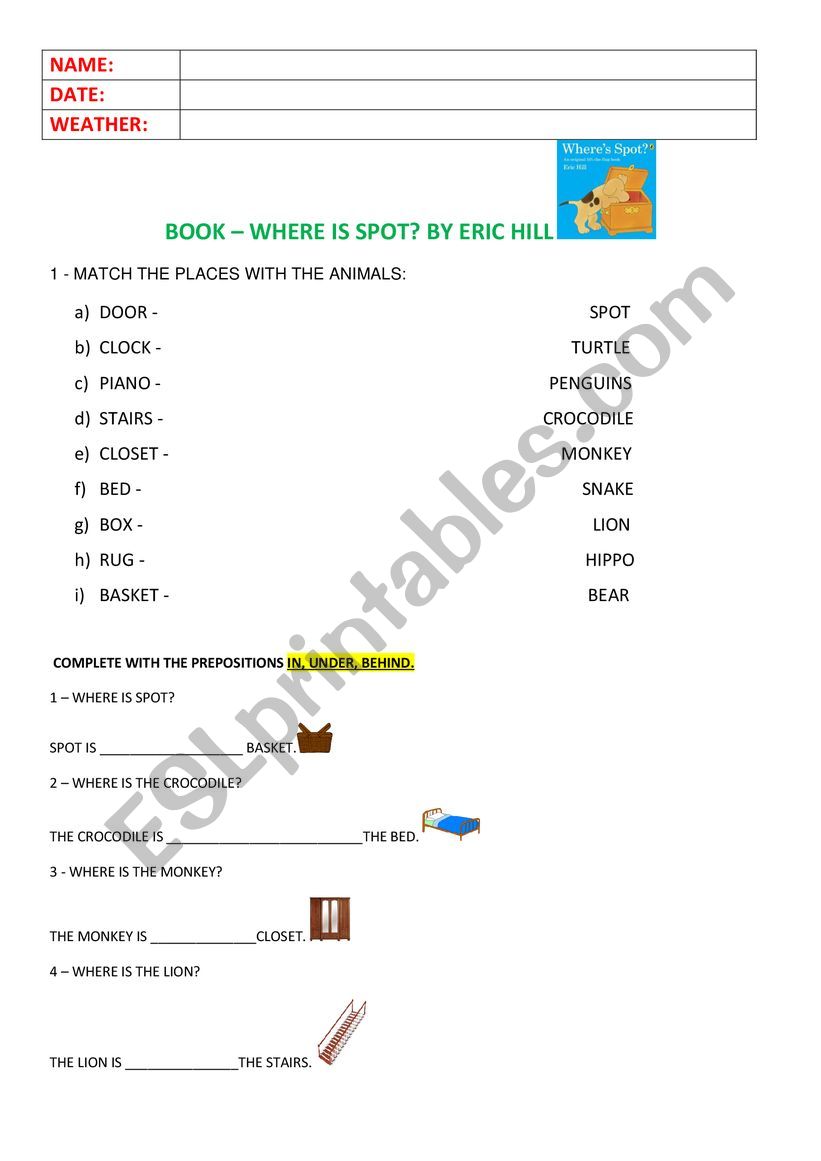 BOOOK - WHERE IS SPOT BY ERIC CARLE