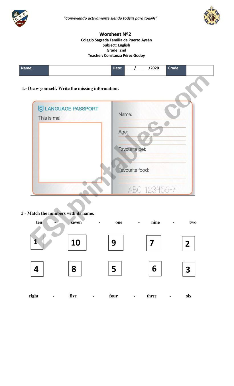 2nd grade vocabulary worksheet