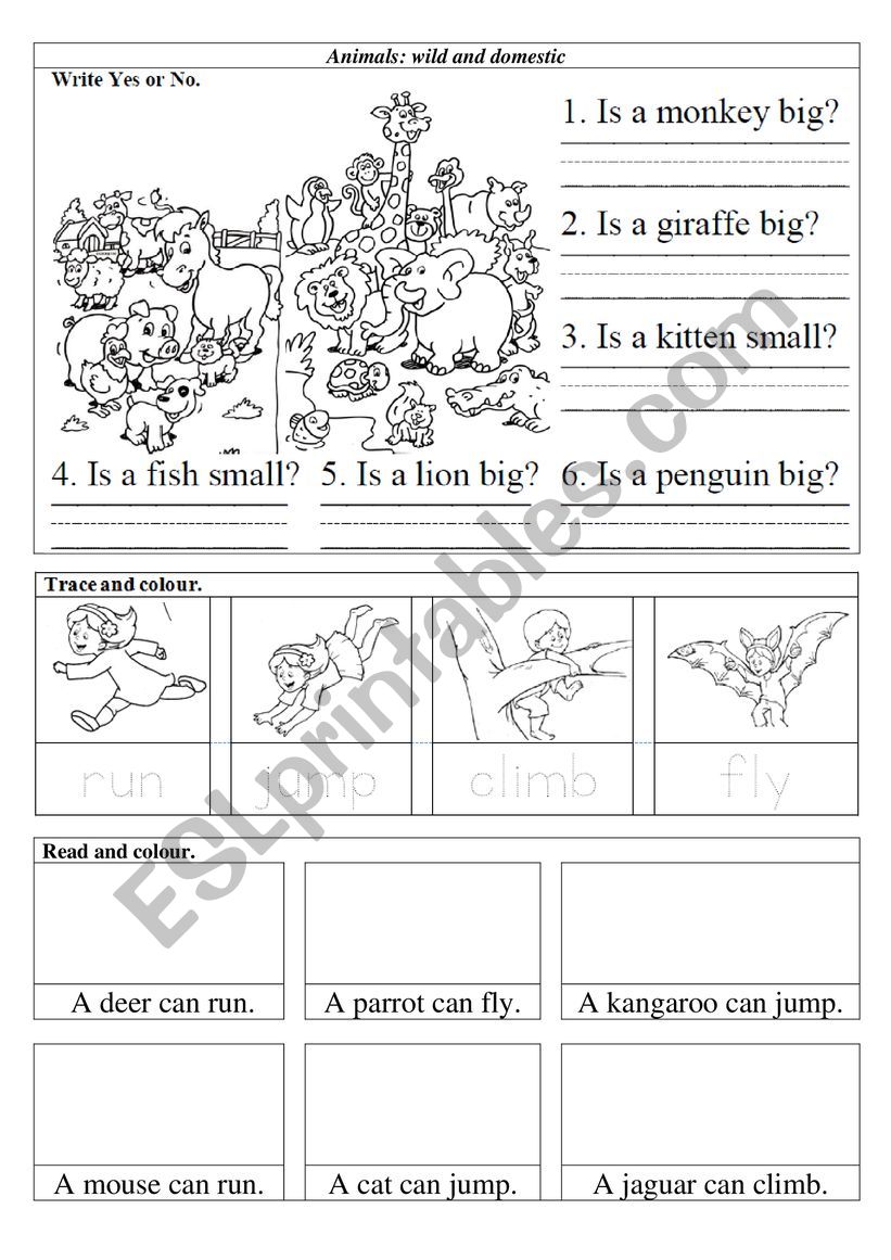 Animals: wild and domestic worksheet