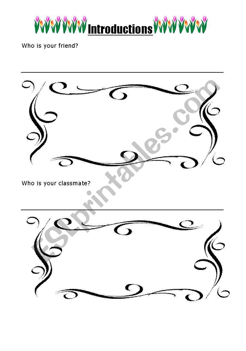 Introduce your Friends worksheet