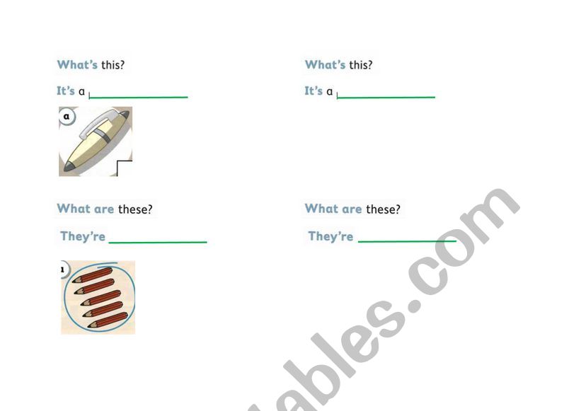 This is and These are worksheet