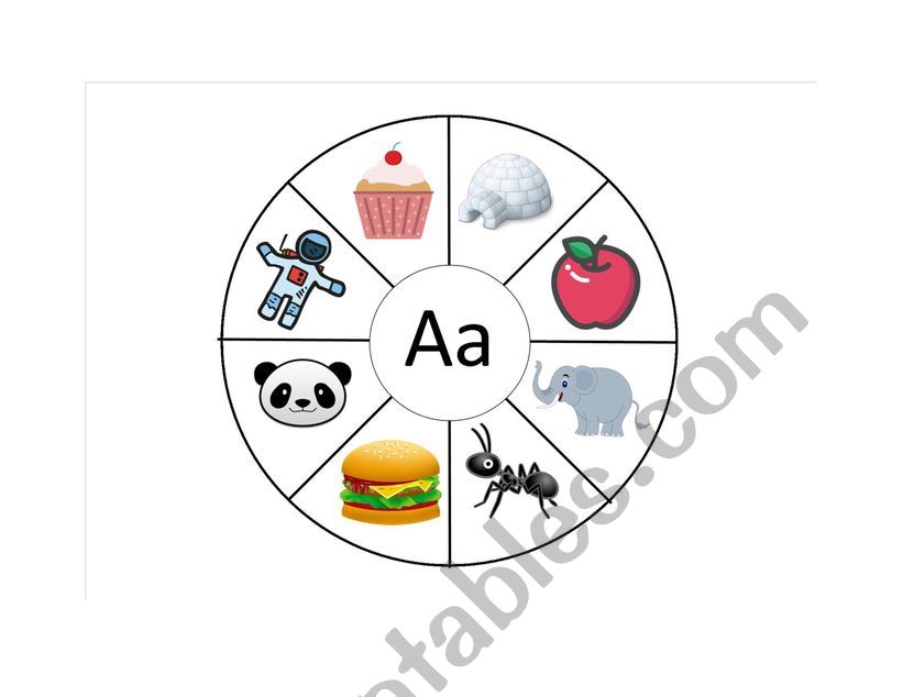Letter Game A-Z - Letter A worksheet