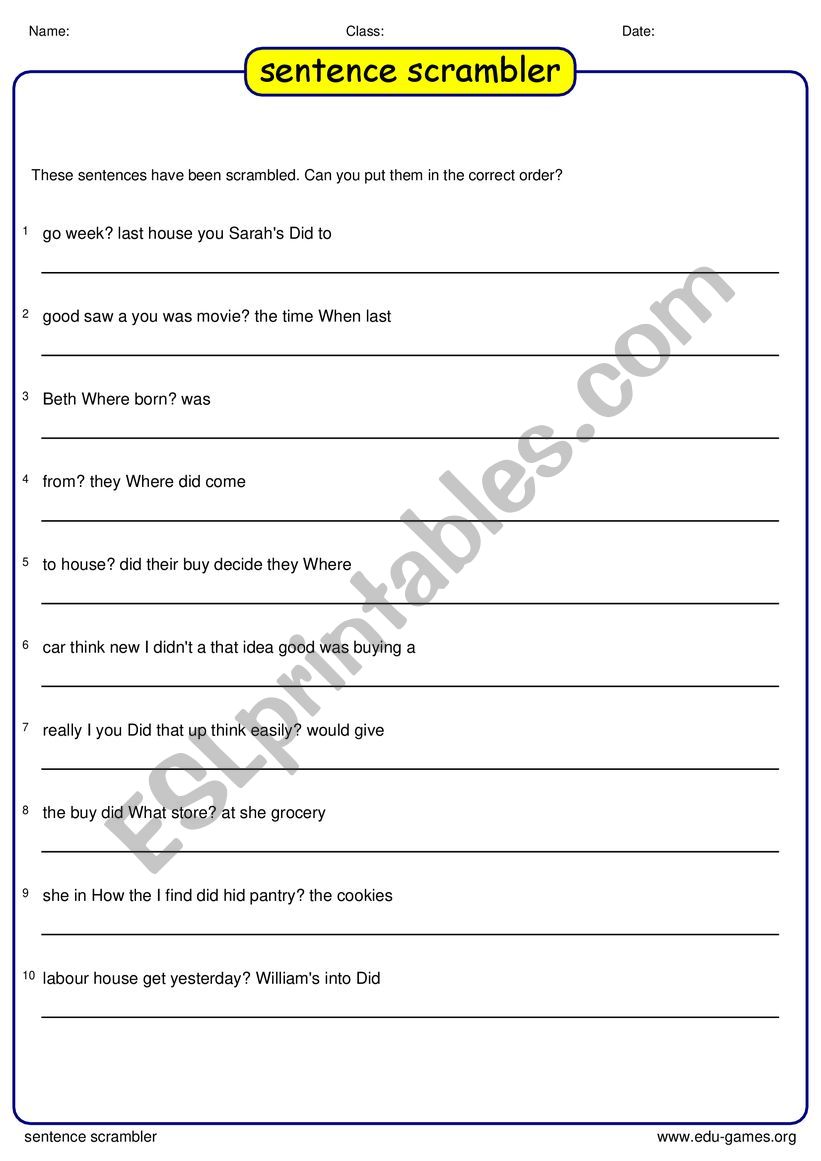 sentence-scrambler-simple-past-esl-worksheet-by-kathipaixao