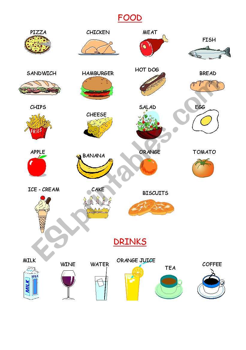 FOOD AND DRINKS ESL Worksheet By FLANCI FOOD AND DRINKS ESL Worksheet By FLANCI