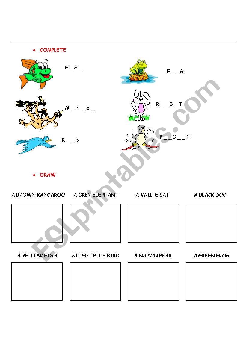 ANIMALS_EX_1 worksheet