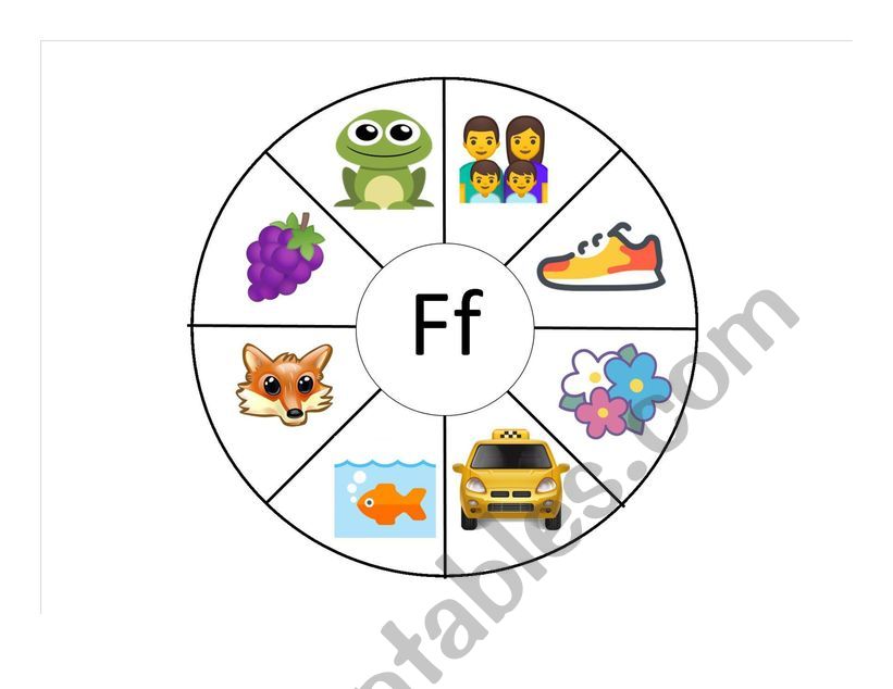 Letter Game A-Z - Letter F worksheet