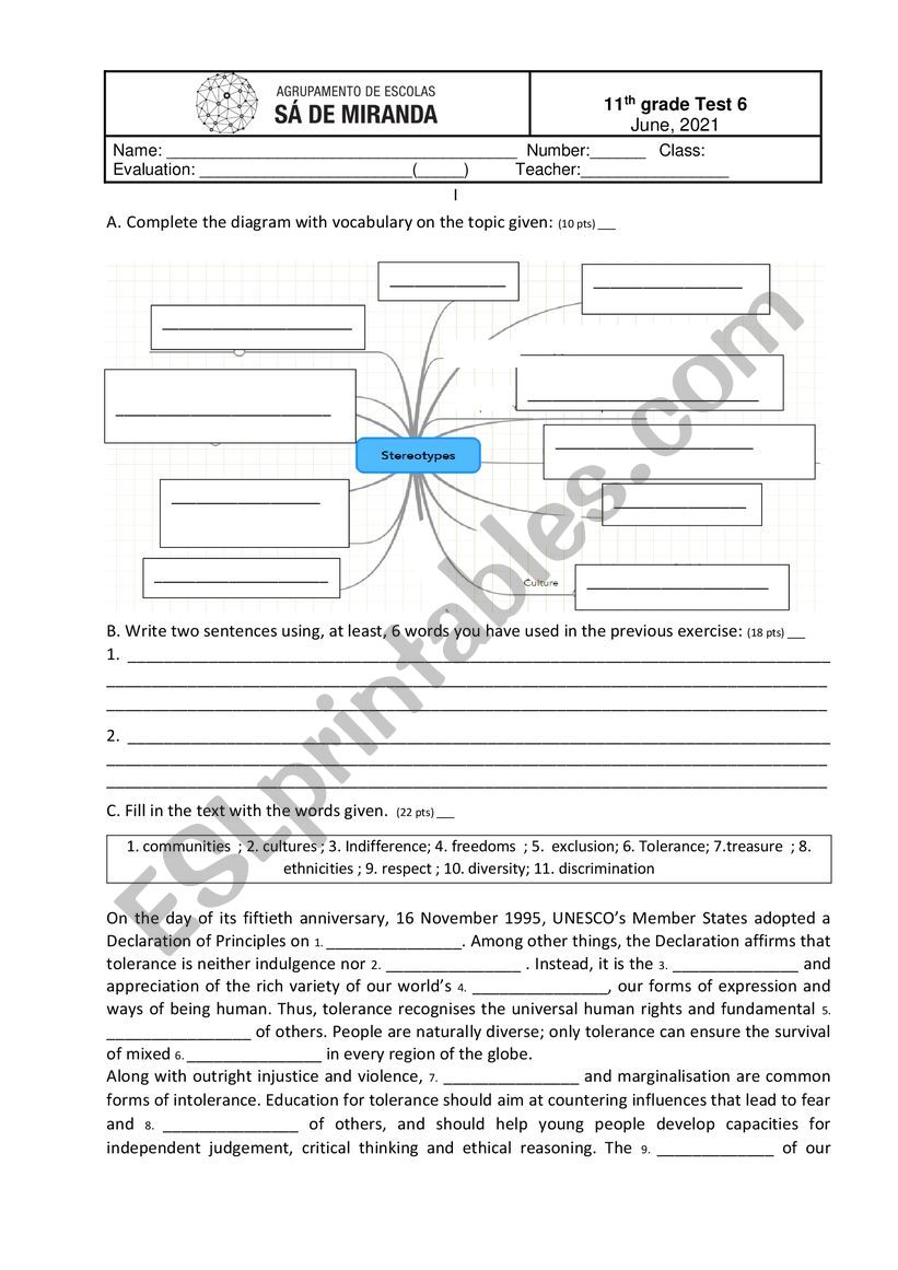 Test on the speech 