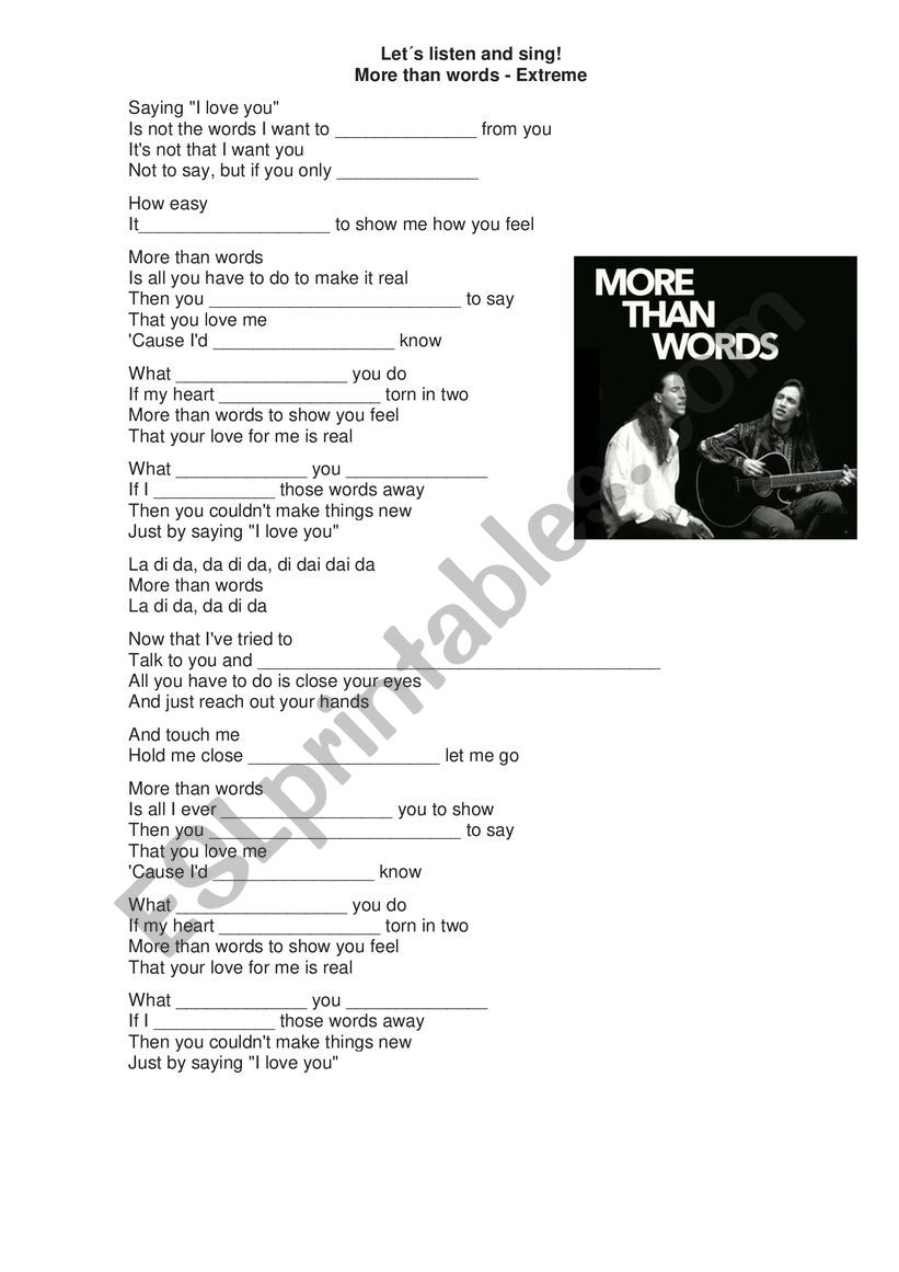 more than words. listening exercise
