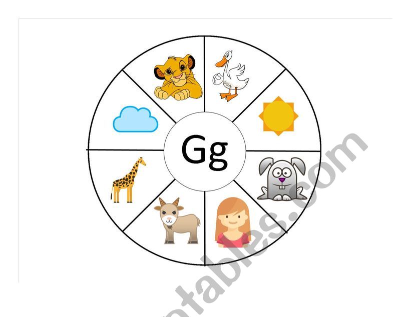 Letter Game A-Z - Letter G worksheet