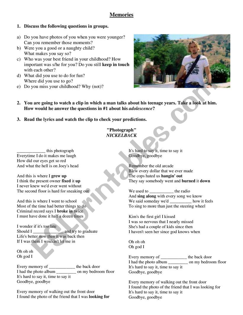 Photograph - Nickelback.  Phrasal Verbs