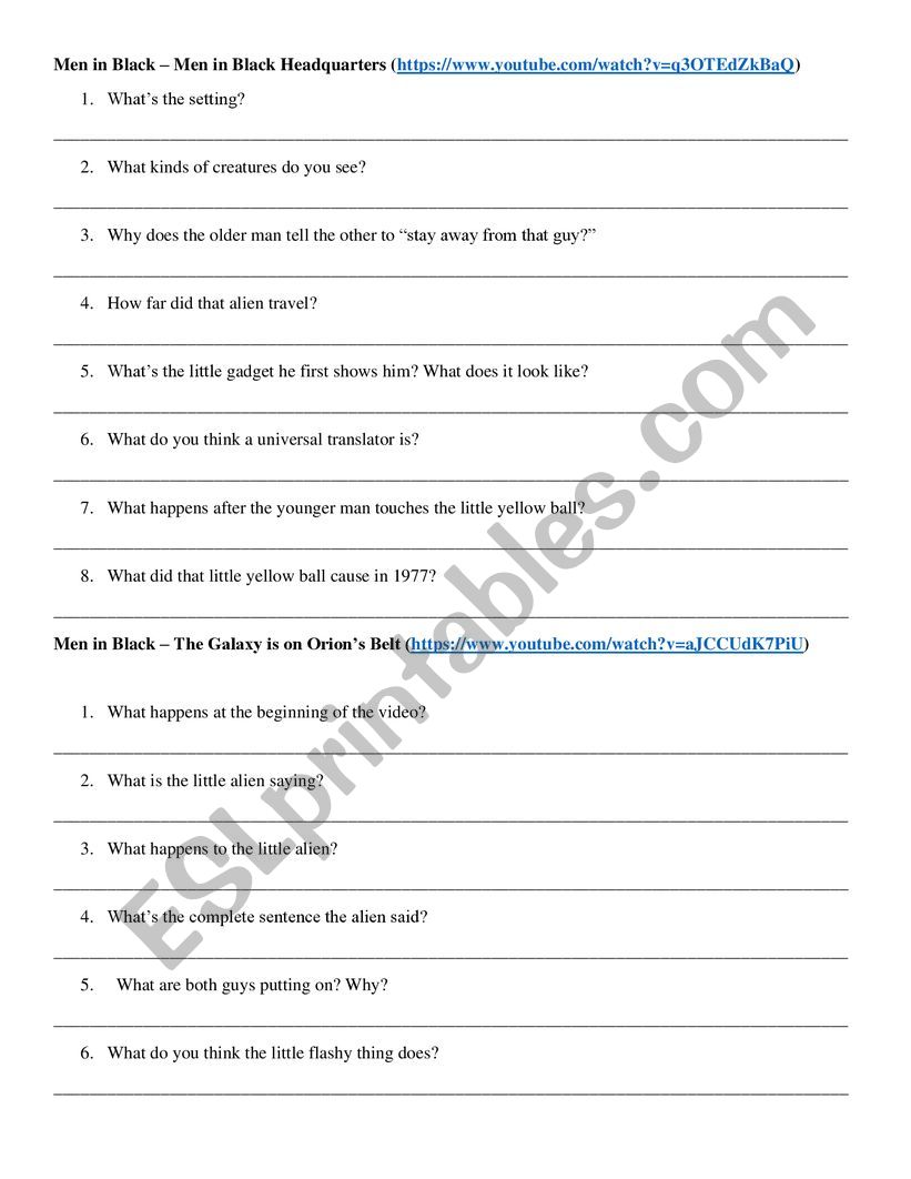 Men in Black - Headquarters & OrionÃ¯Â¿Â½s Belt - Video Activity