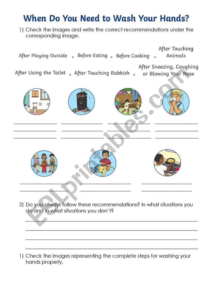 Hand Washing - Science worksheet