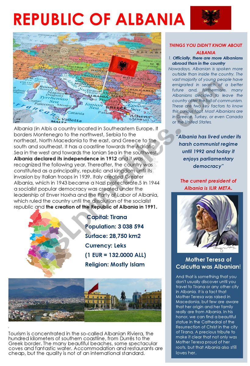 ALBANIA  worksheet