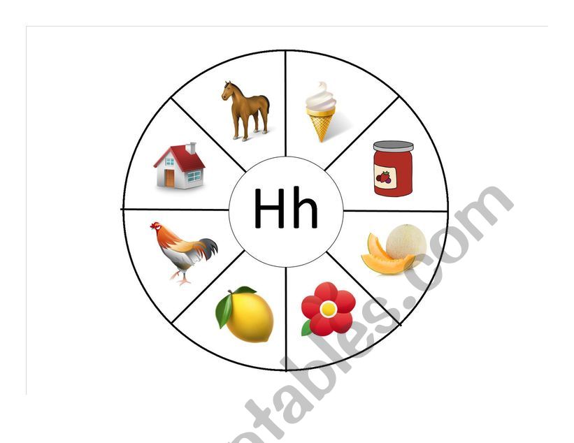 Letter Game A-Z - Letter H worksheet