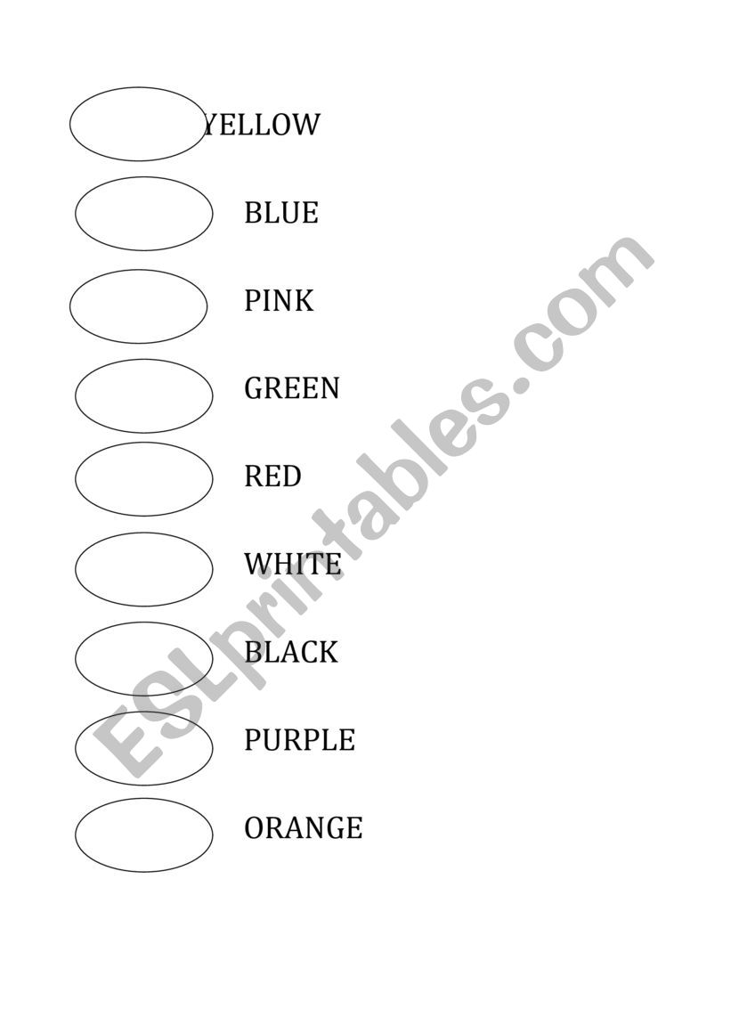 Colours worksheet