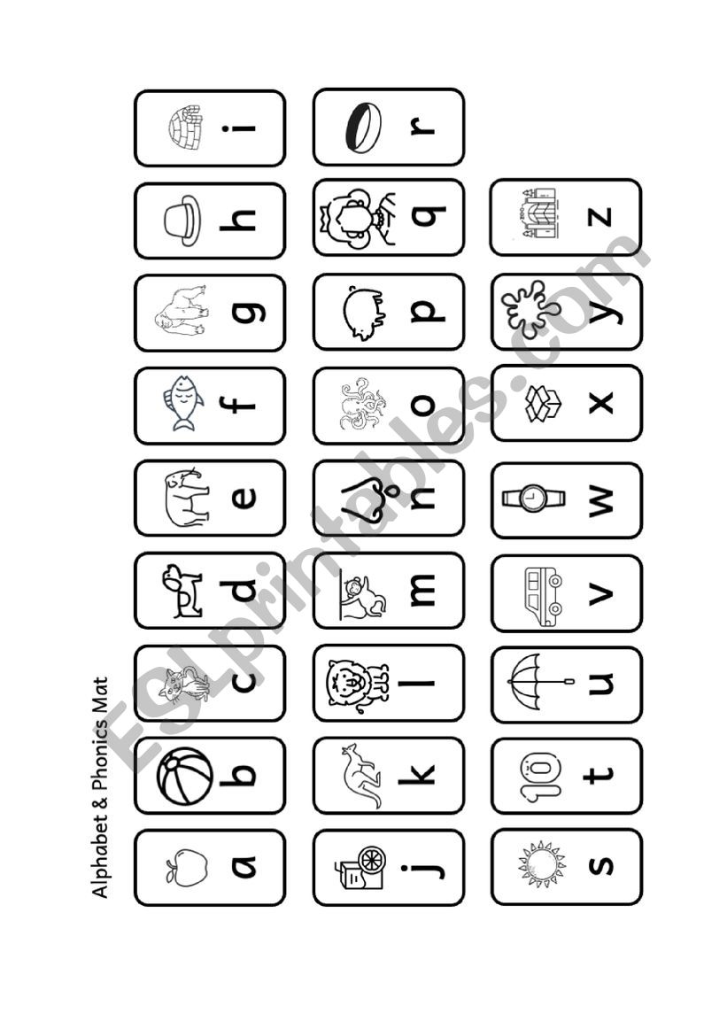 Alphabet and Phonics Mat or Chart (based on Phonics Song 2 language)