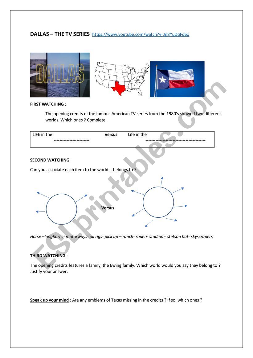 Dallas  worksheet