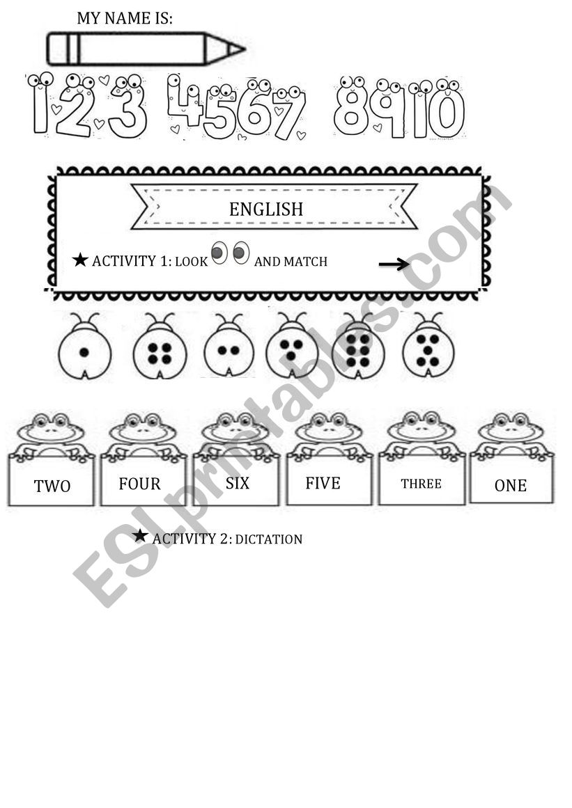 NUMBERS  worksheet